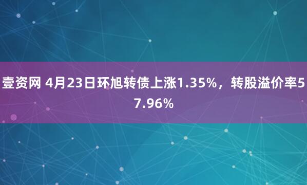 壹资网 4月23日环旭转债上涨1.35%，转股溢价率57.96%